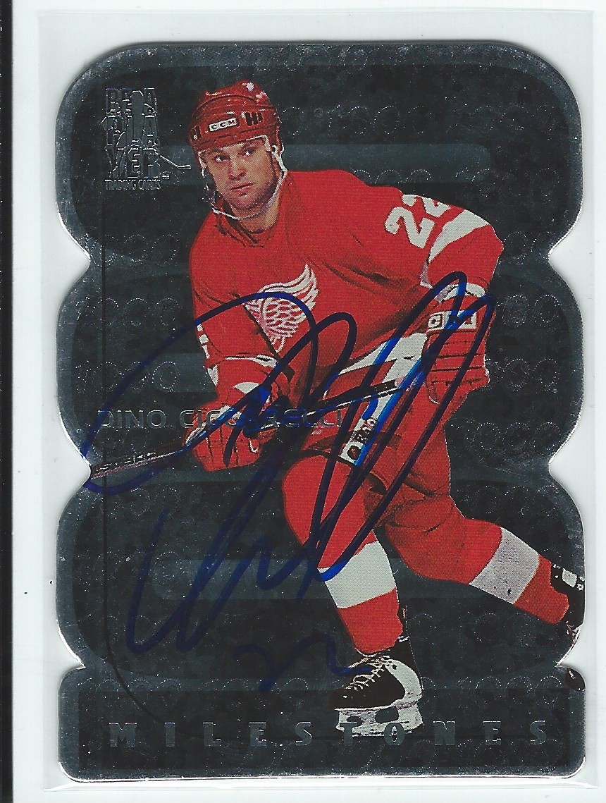 Dino Ciccarelli Signed 1998/99 Be A Player Milestones Card #M9