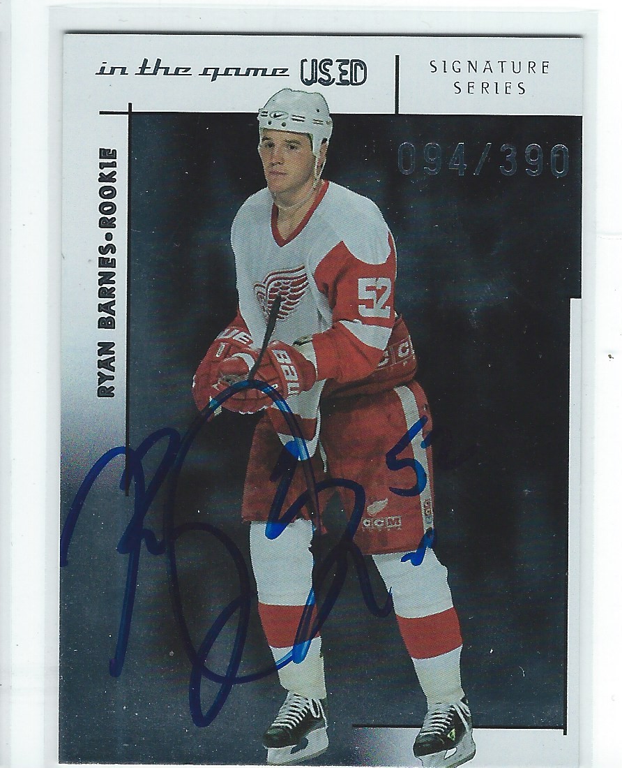 Ryan Barnes Signed 2003/04 In The Game Used Signature Series Rookie Card #192