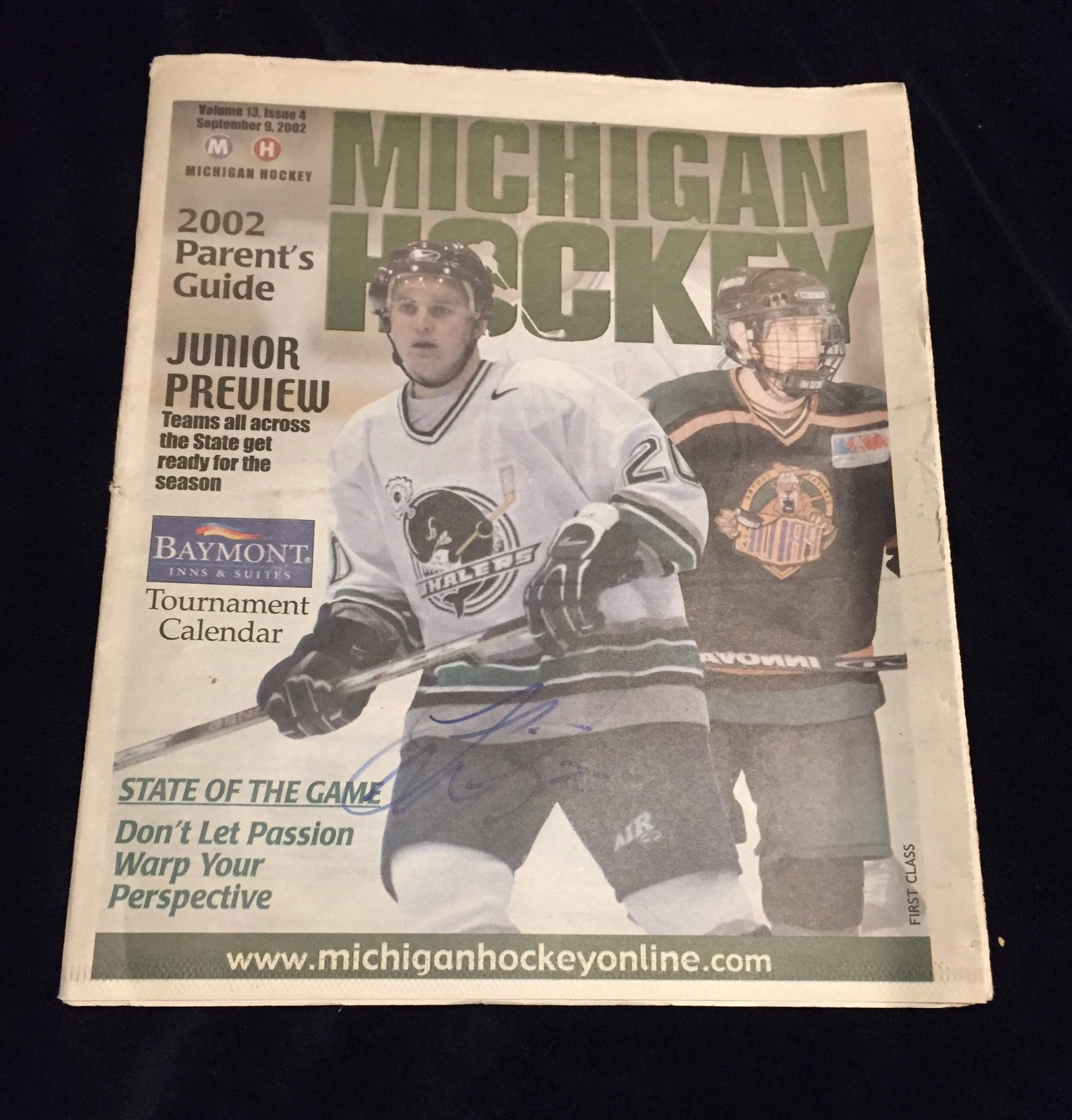 James Wisniewski Signed Michigan Hockey Magazine Plymouth Whalers Blue Jackets