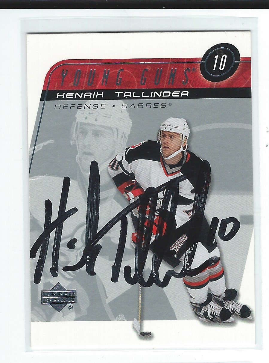 Henrik Tallinder Signed 2005/06 Upper Deck Young Guns Rookie Card #198