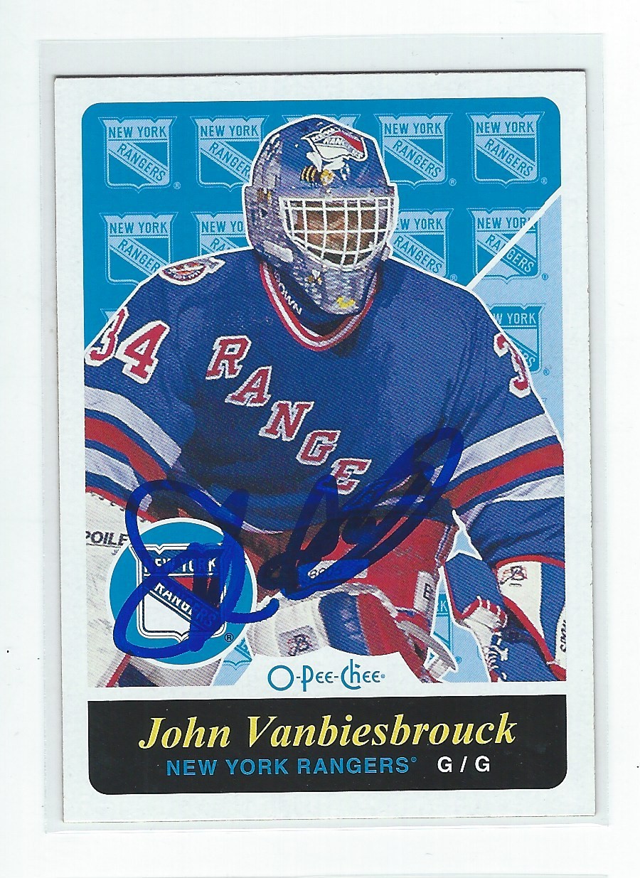 John Vanbiesbrouck Signed 2015/16 O-Pee-Chee Card #556
