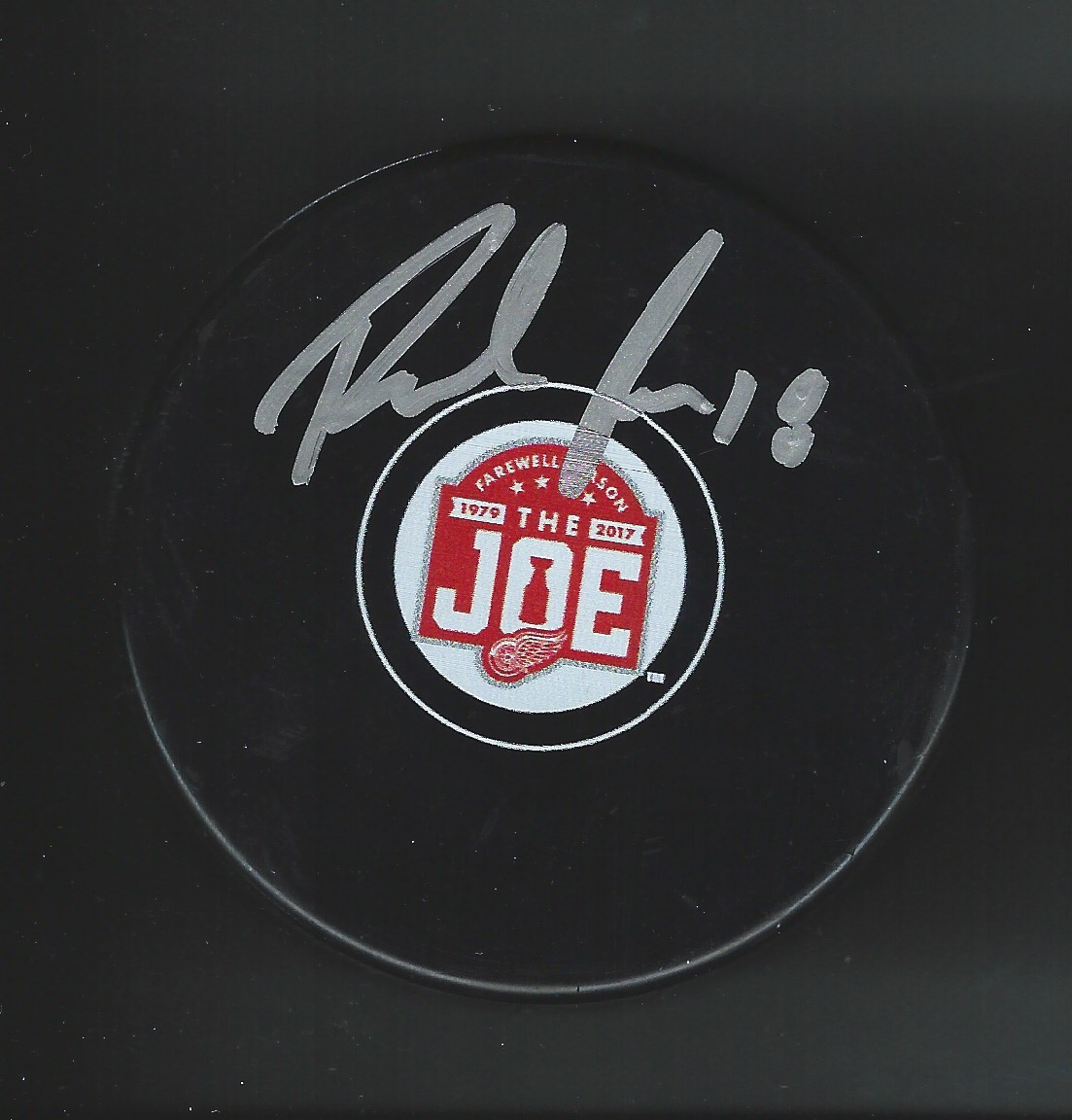 Robbie Russo Signed Detroit Red Wings Joe Louis Arena JLA Farewell Season Puck