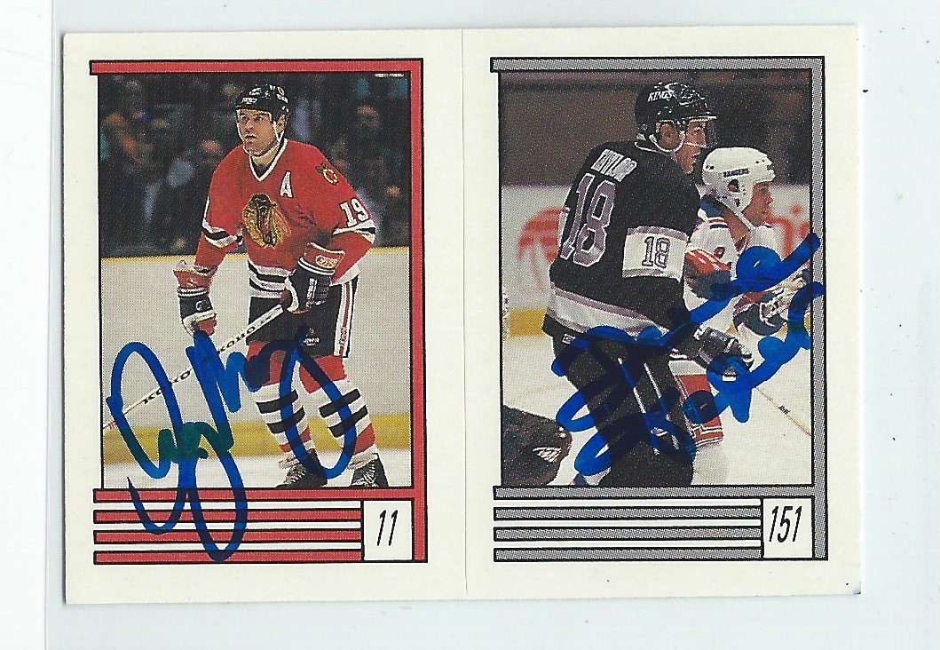 Troy Murray & Dave Taylor Signed 1989/90 O-Pee-Chee Stickers Card #11 #151
