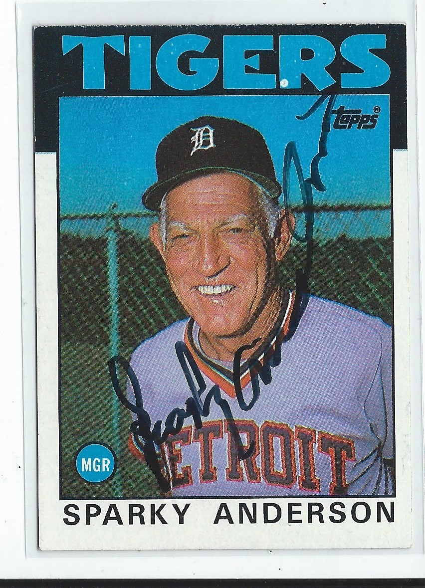 Sparky Anderson Signed 1986 Topps Card #411