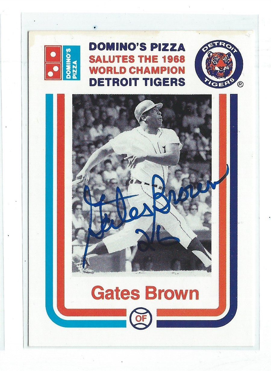 Gates Brown Signed 1988 Domino's Pizza 1968 World Series Detroit Tigers Card
