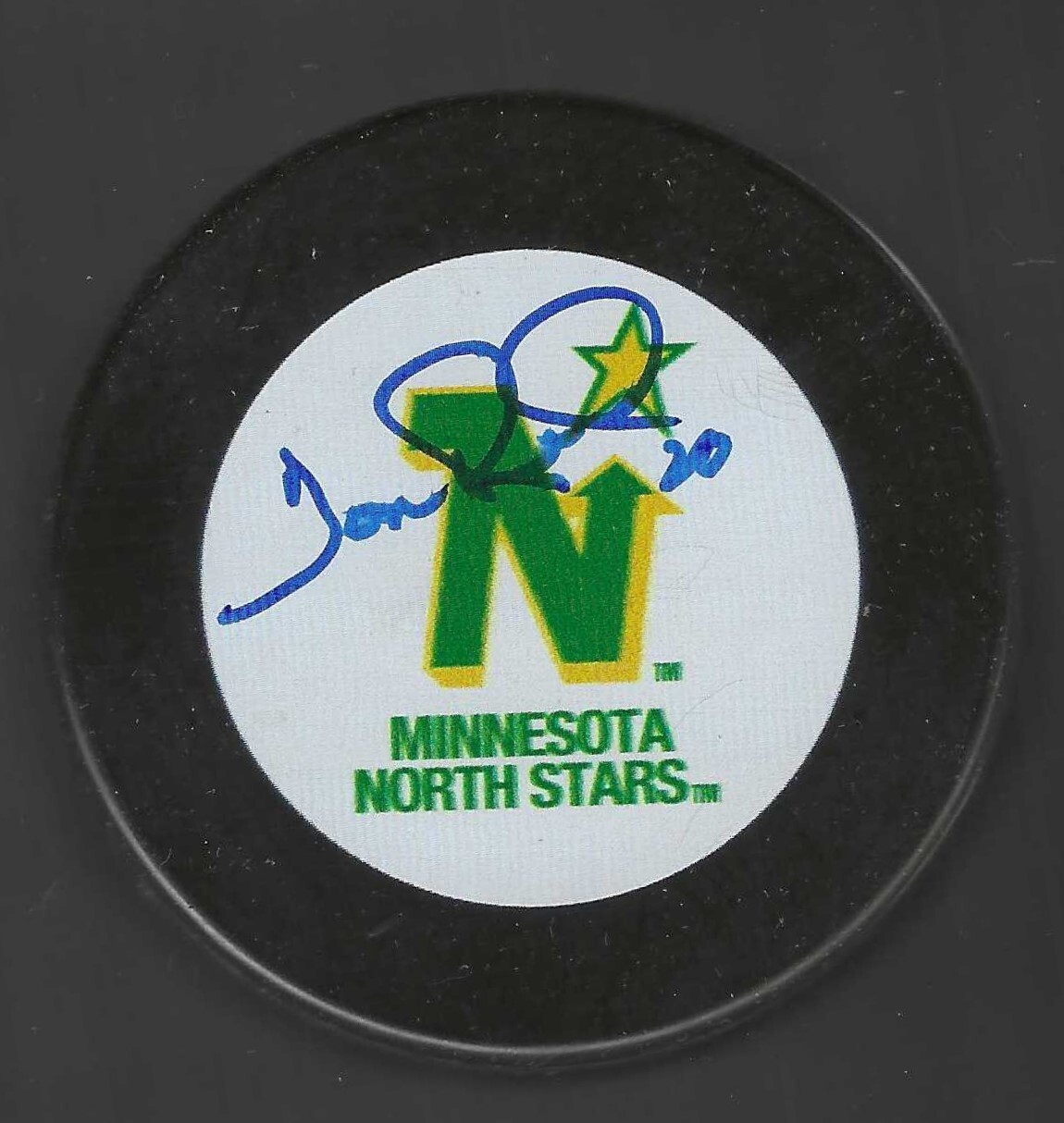 Tom Reid Signed Minnesota North Stars Puck