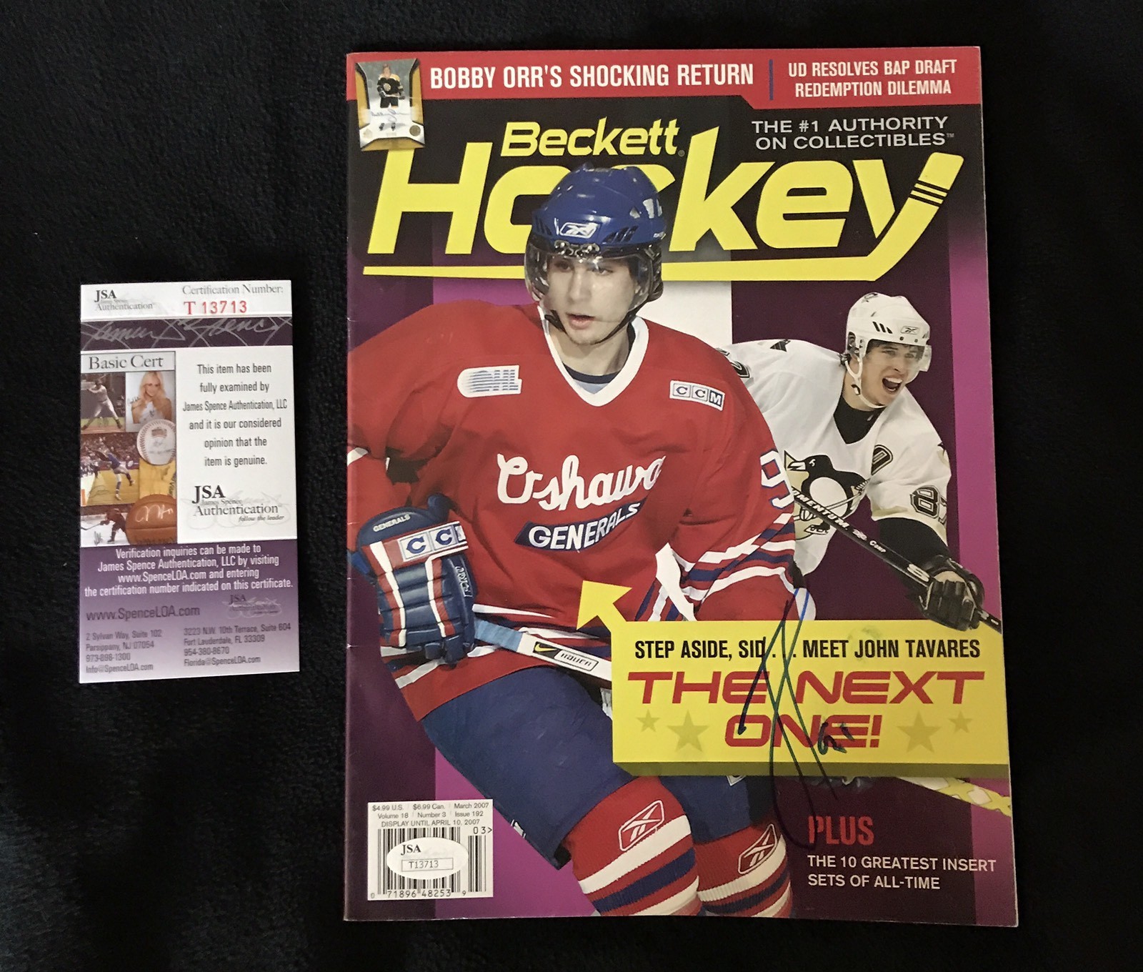 John Tavares Signed Beckett Magazine JSA COA Oshawa Generals Toronto Maple Leafs