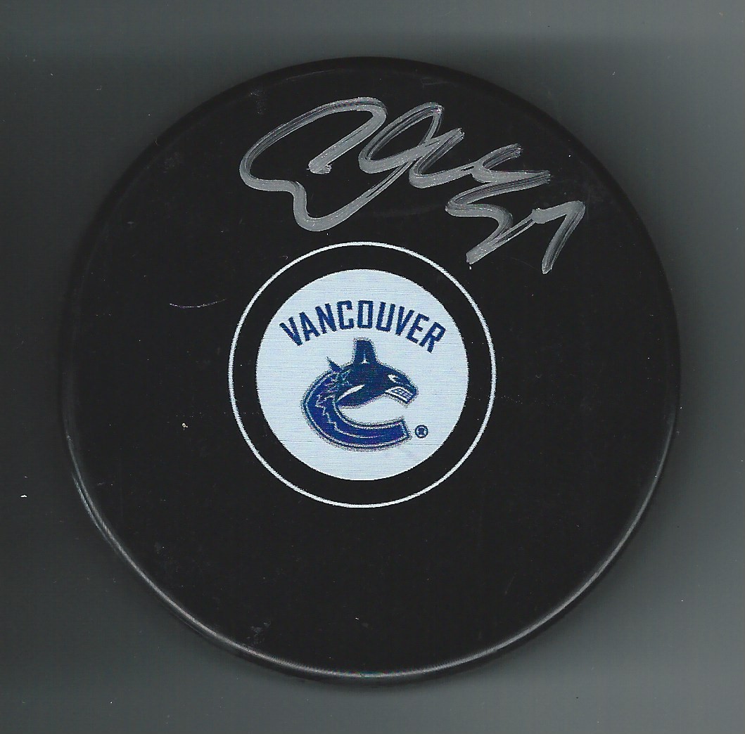 Sam Gagner Signed Vancouver Canucks Puck Detroit Red Wings