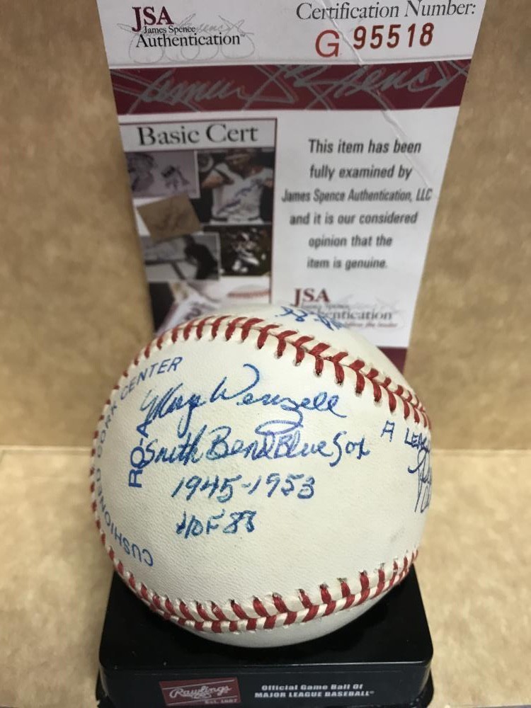 LEAGUE OF THEIR  OWN PEPPER DAVIS LEFTY DOTTIE MARGE SIGNED BASEBALL JSA G95518