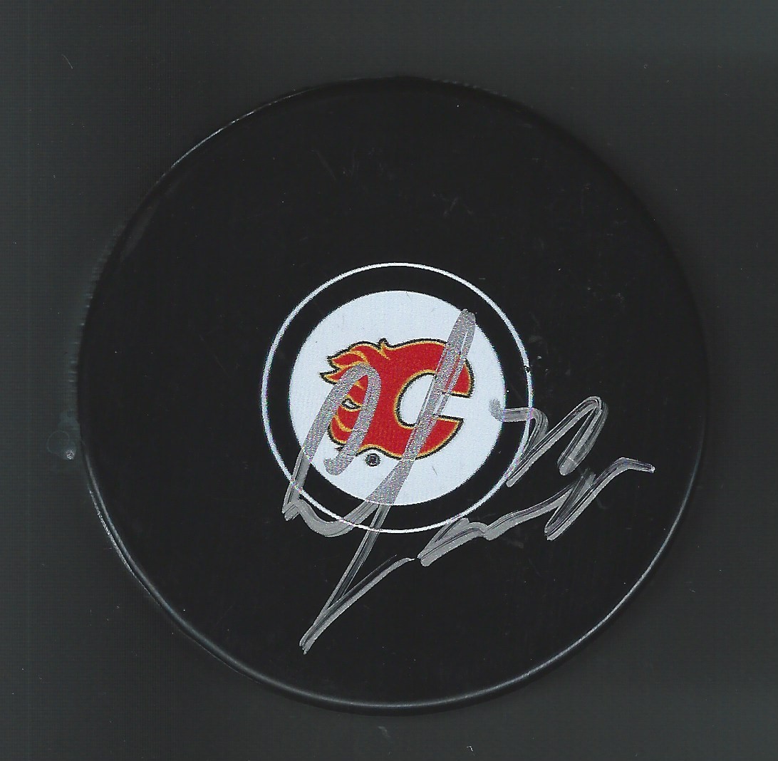 Curtis Lazar Signed Calgary Flames Puck