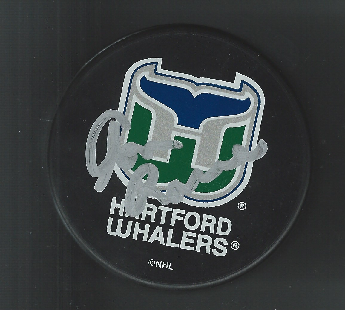 Tom Rowe Signed Hartford Whalers Puck
