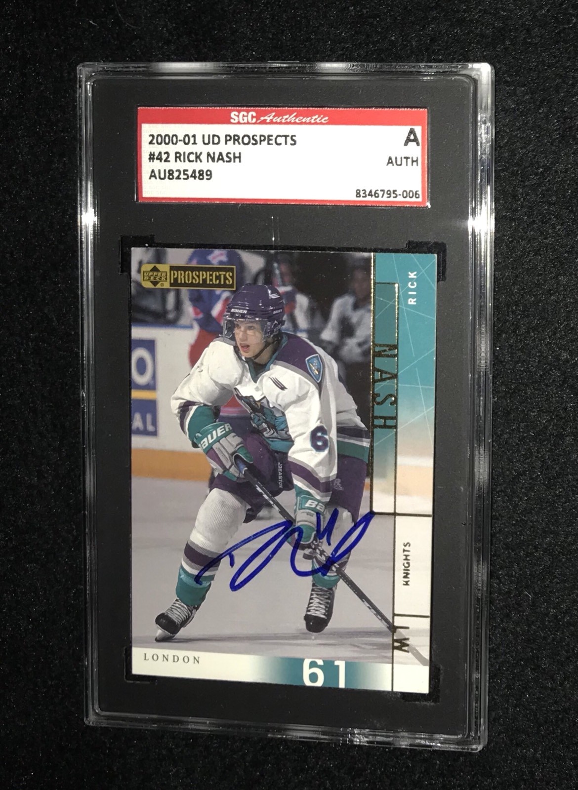 RICK NASH SIGNED 2000/01 UPPER DECK CHL PROSPECTS CARD #42 SGC AU825489