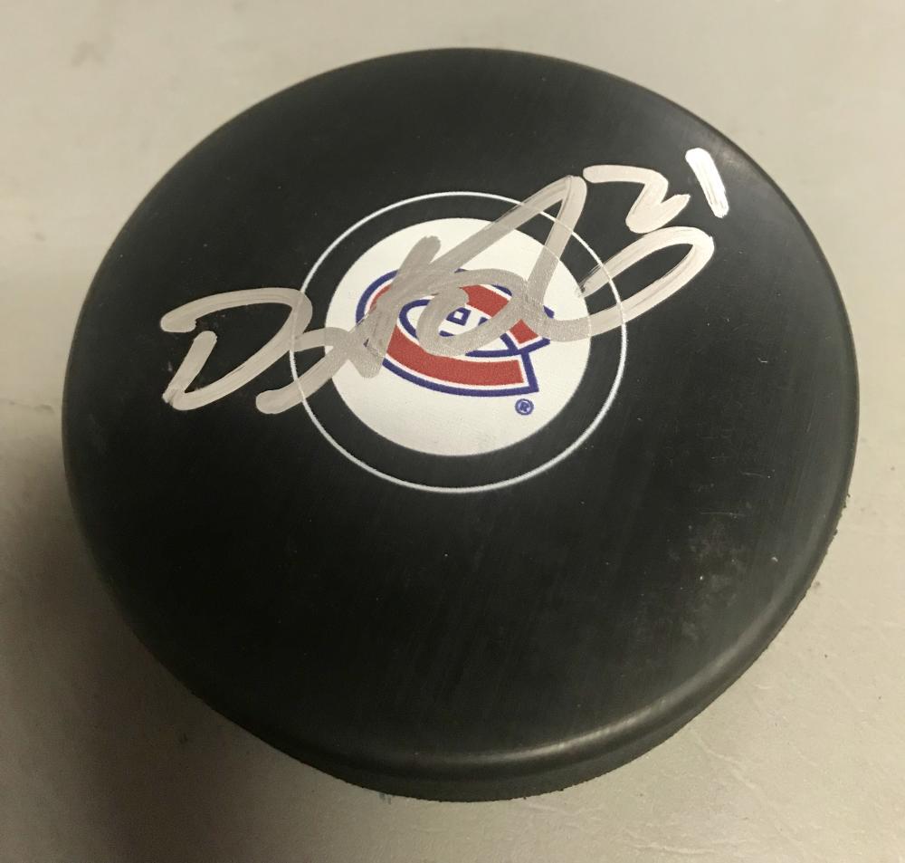 DAVID SCHLEMKO  MONTREAL CANADIENS SIGNED AUTOGRAPHED LOGO PUCK W/COA