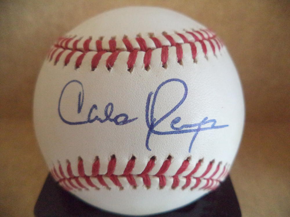 CARLOS REYES RED SOX/PHILLIES/PADRES SIGNED AUTOGRAPHED M.L. BASEBALL W/COA