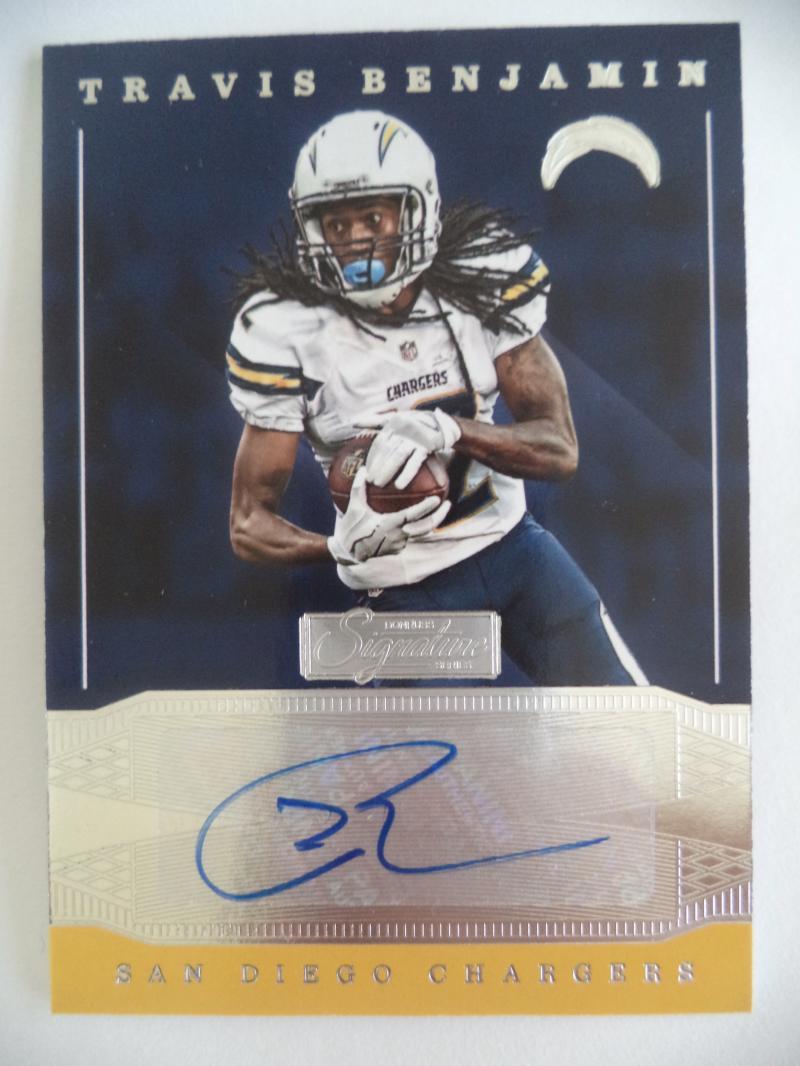 TRAVIS BENJAMIN 2016 DONRUSS SIGNATURES #140 AUTO AUTOGRAPHED CARD COLLECTIBLE MEMORABILIA