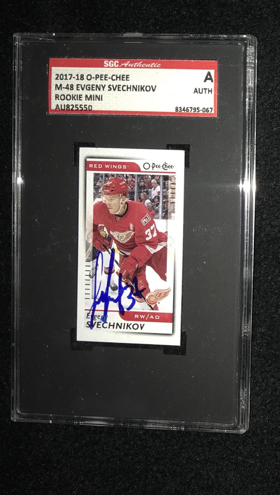 EVGENY SVECHNIKOV SIGNED 2017/18 O-PEE-CHEE MINI ROOKIE CARD #M-48 SGC AU825550