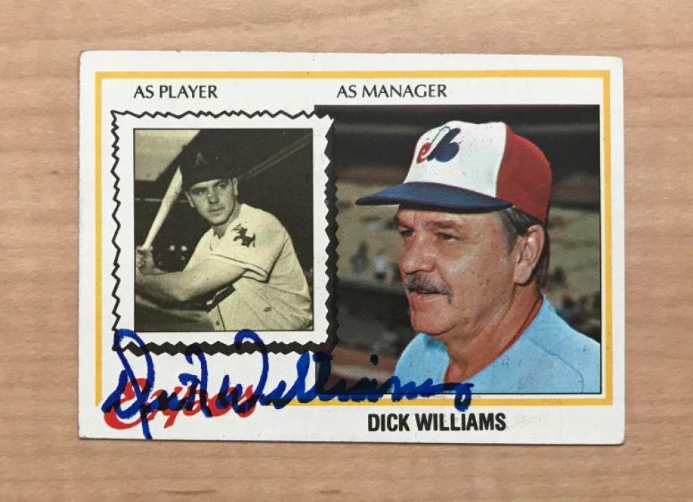 DICK WILLIAMS MONTREAL EXPOS SIGNED DECEASED 1965 TOPPS CARD #522 W/COA