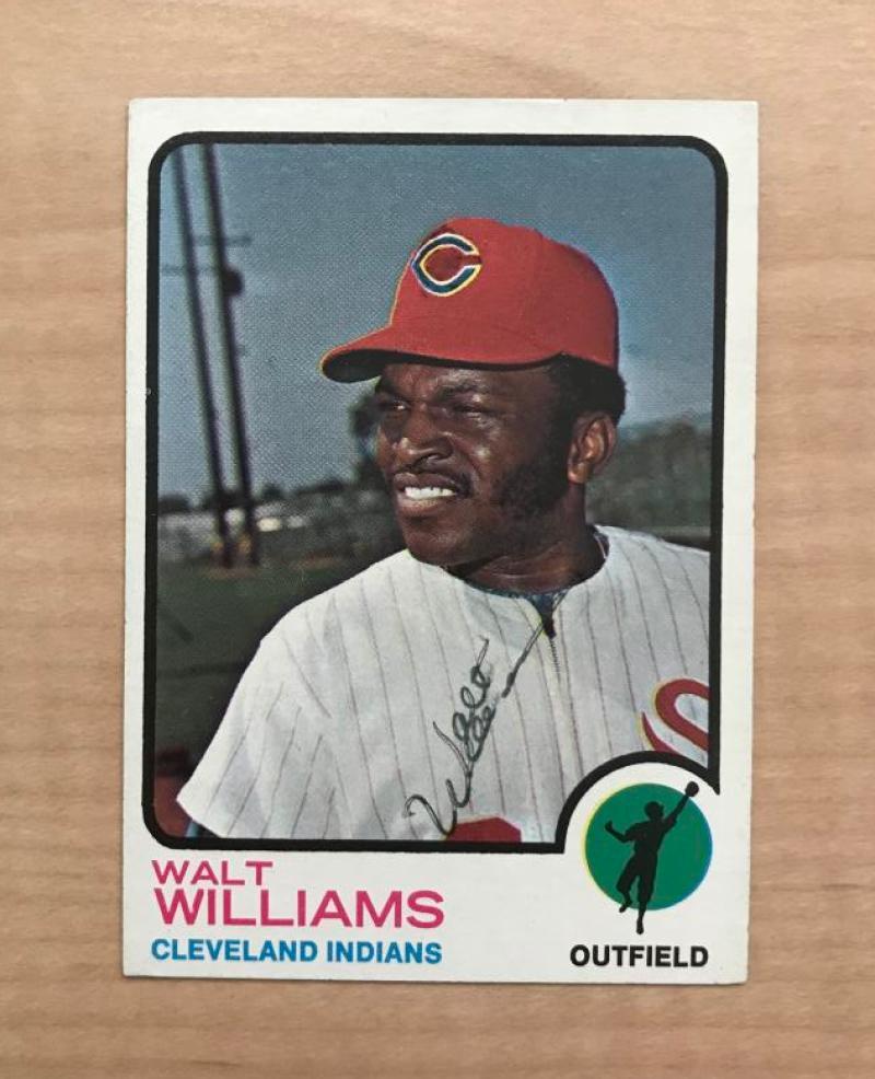 WALT WILLIAMS CLEVELAND INDIANS SIGNED DECEASED 1973 TOPPS CARD #297 W/COA