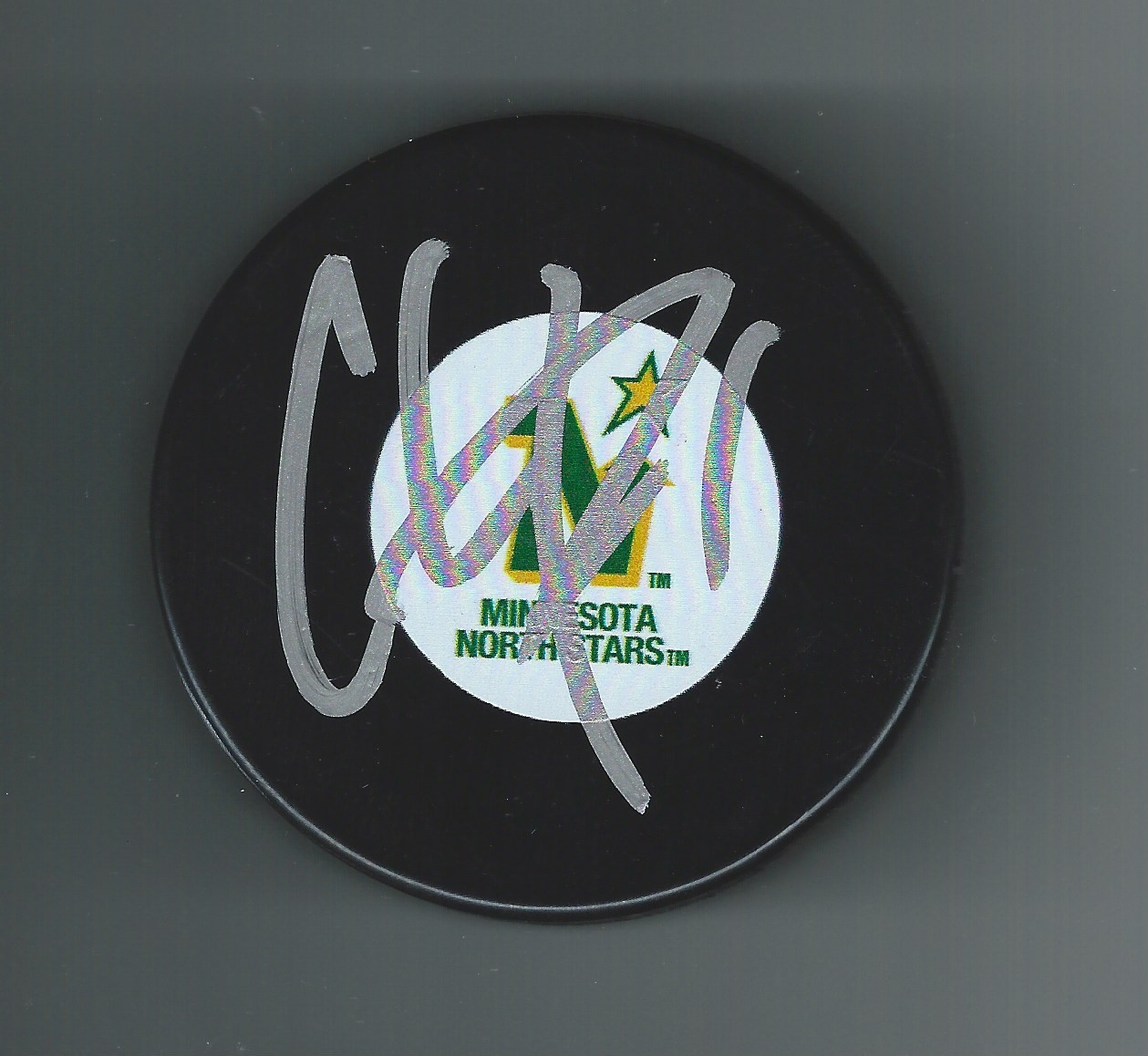 Chris Pryor Signed Minnesota North Stars Puck