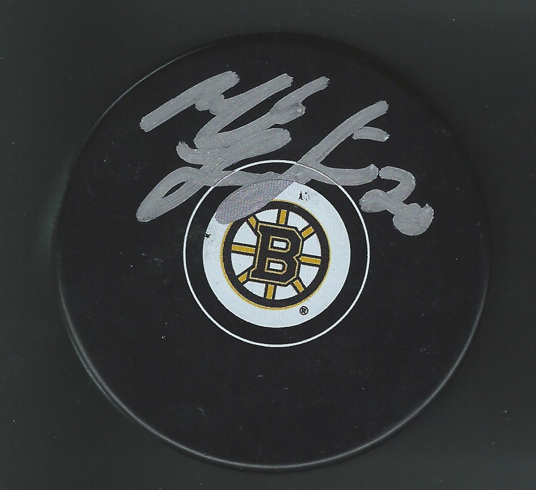 Martin Lapointe Signed Boston Bruins Puck