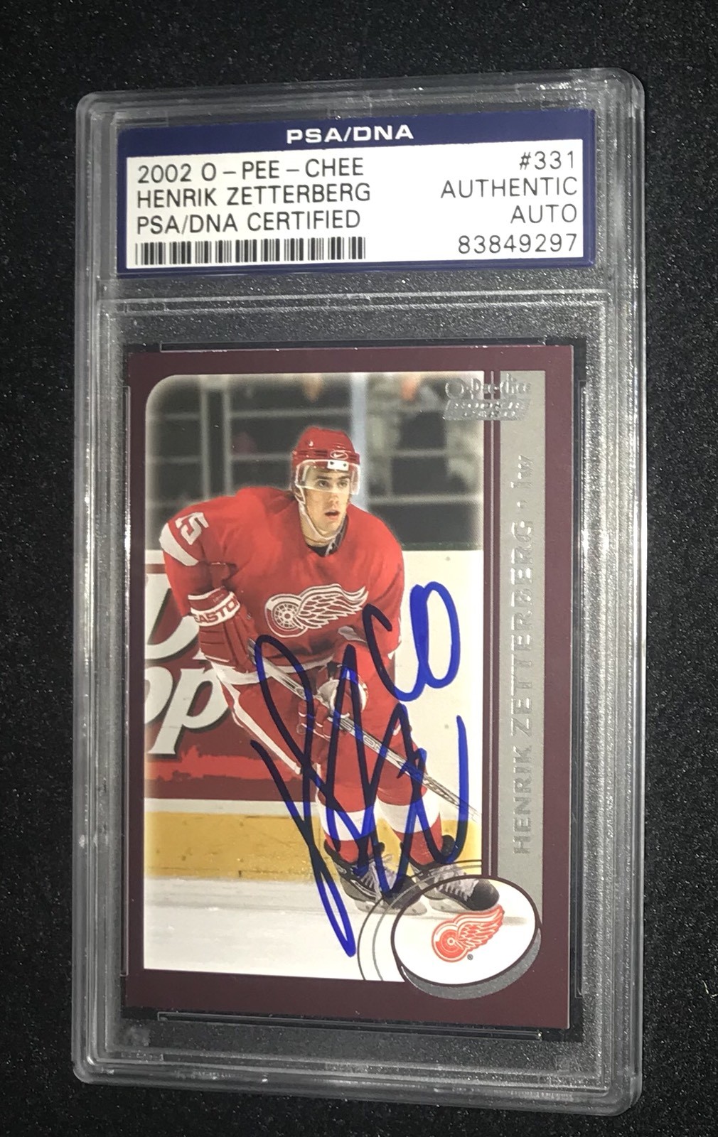 HENRIK ZETTERBERG SIGNED 2002/03 O-PEE-CHEE ROOKIE CARD #331 PSA/DNA CERTIFIED