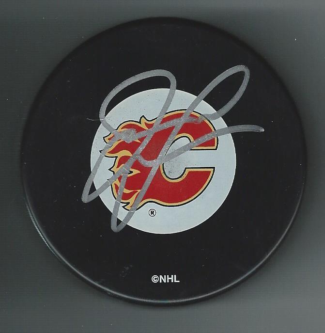 Jamie McLennan Signed Calgary Flames Puck
