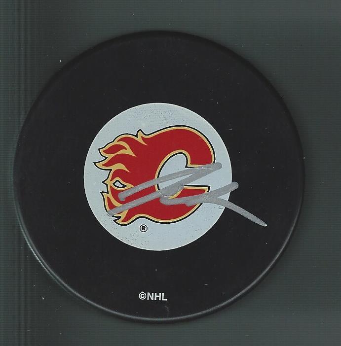 Jay Bouwmeester Signed Calgary Flames Puck