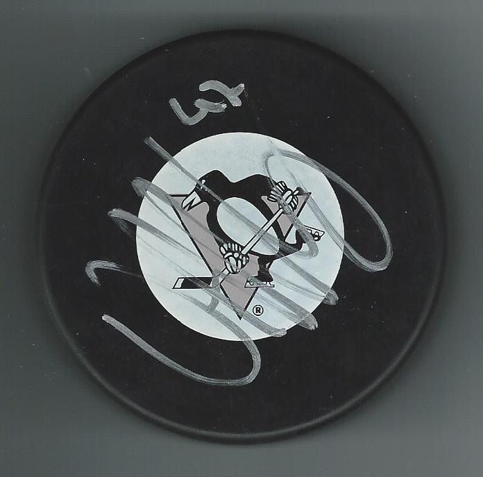 Dustin Jeffrey Signed Pittsburgh Penguins Puck