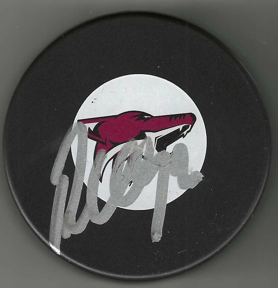 Robert Lang Signed Arizona Coyotes Puck Utah Mammoth