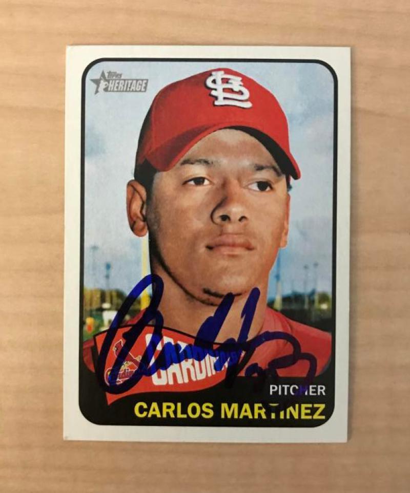 CARLOS MARTINEZ ST LOUIS CARDINALS SIGNED AUTOGRAPHED 2014 TOPPS CARD #174 W/COA