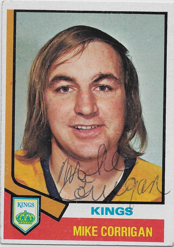 Mike Corrigan Signed 1974-75 Topps Card #37 Los Angeles Kings