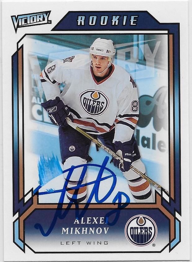 Alexei Mikhnov Signed 2006-07 Upper Deck UD Victory Card #321 Edmonton Oilers