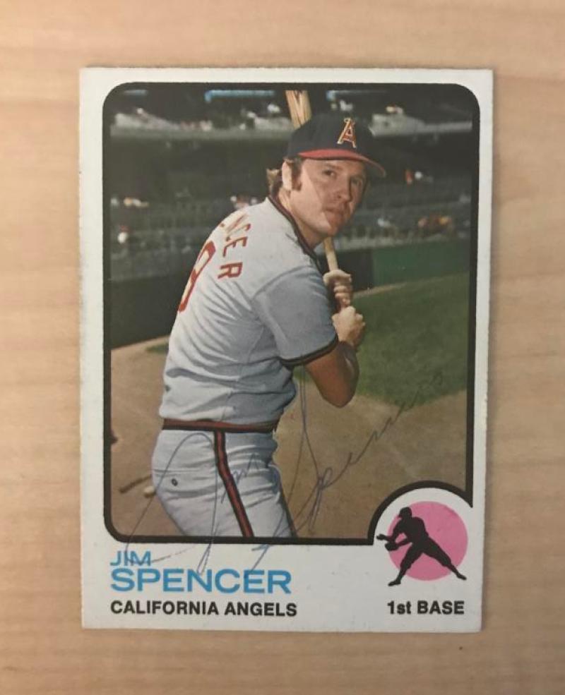 JIM SPENCER CALIFORNIA ANGELS SIGNED VINTAGE DECEASED 1973 TOPPS CARD #319 W/COA