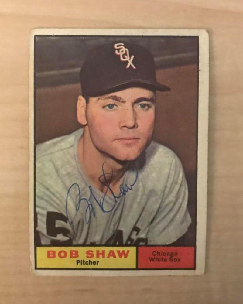 BOB SHAW CHICAGO WHITE SOX SIGNED VINTAGE DECEASED 1961 TOPPS CARD #352 W/COA