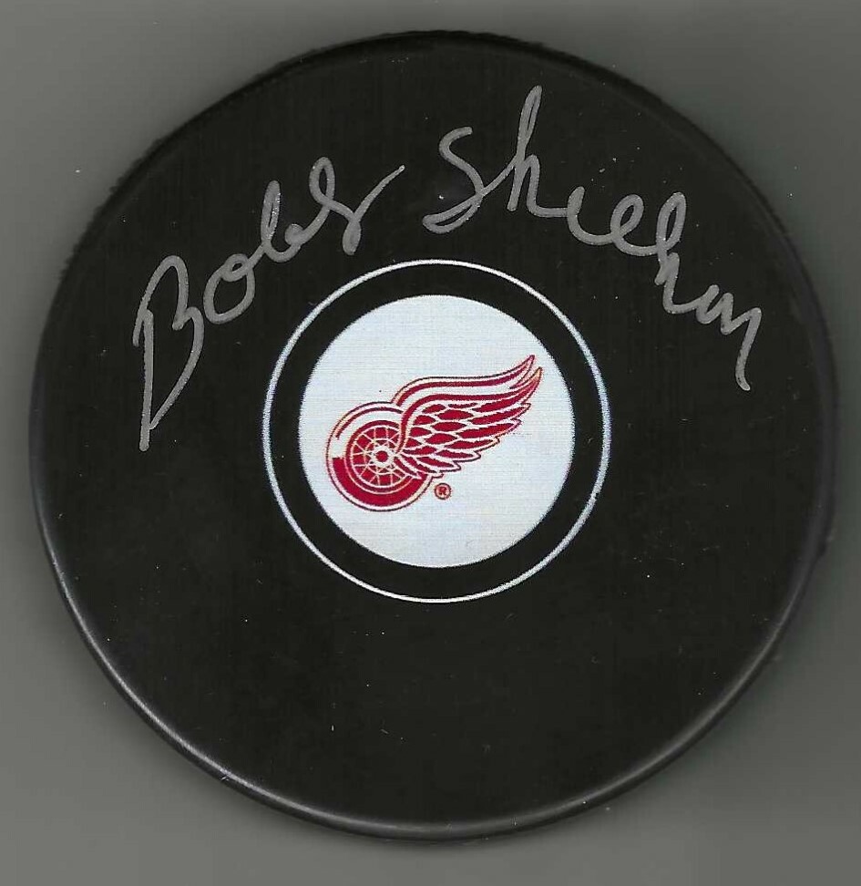 Bobby Sheehan Signed Detroit Red Wings Puck