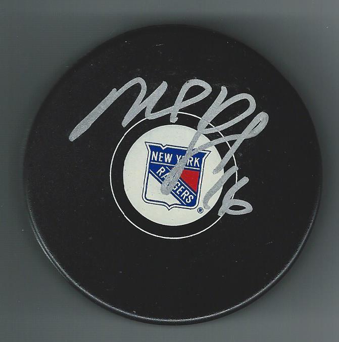 Mike York Signed New York Rangers Puck