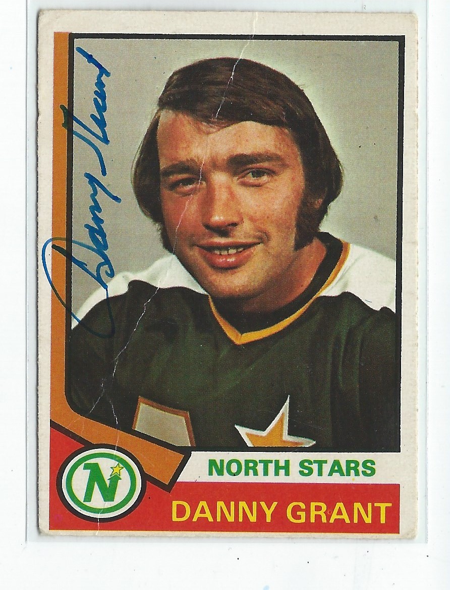 Danny Grant Signed 1974/75 O-Pee-Chee Card #174