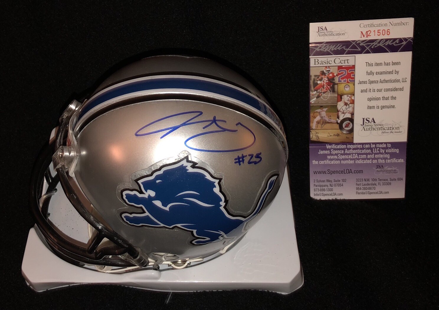 THEO RIDDICK SIGNED DETROIT LIONS MINI HELMET JSA AUTHENTICATED M21506