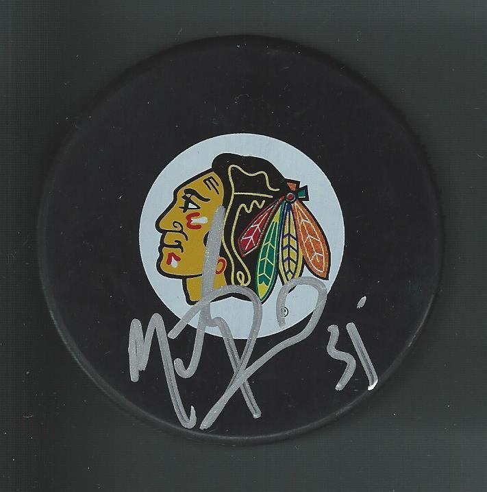 Marty Turco Signed Chicago Blackhawks Puck