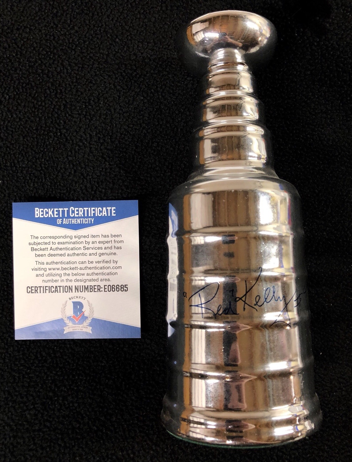 Red Kelly Signed Mini Stanley Cup Toronto Maple Leafs Red Wings Becket COA
