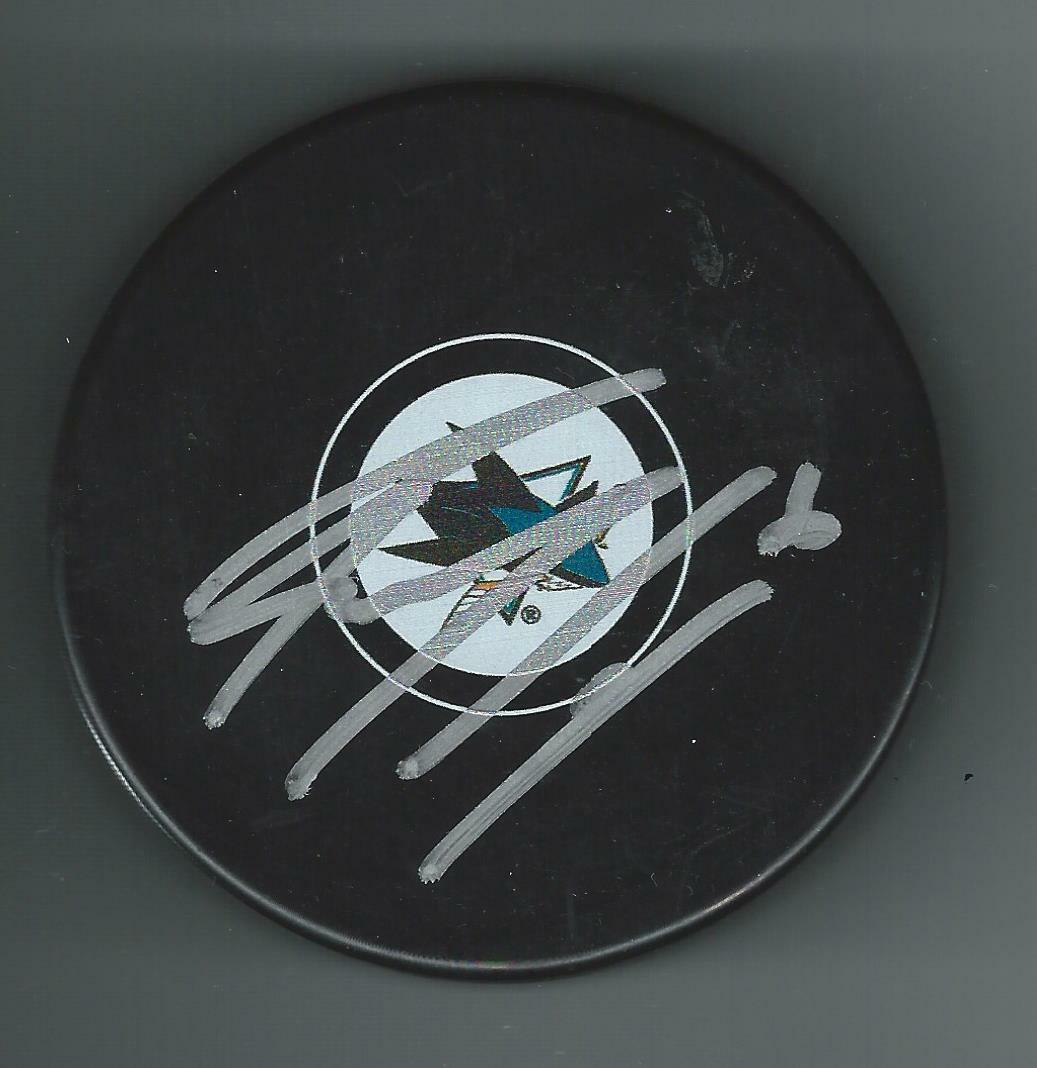 Ryan Merkley Signed San Jose Sharks Puck