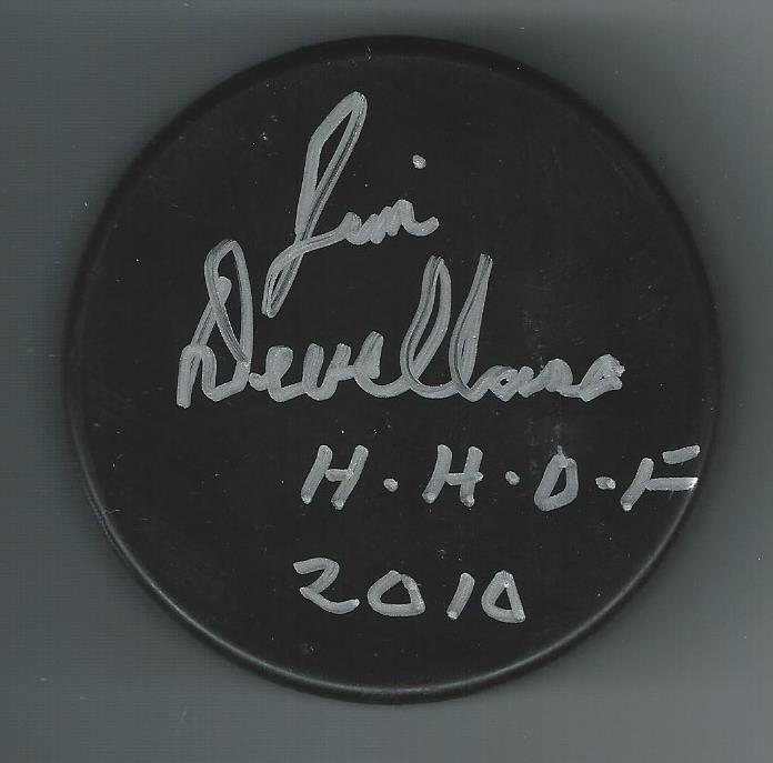 Jim Devellano Signed Hockey Canada Puck Detroit Red Wings New York Islanders