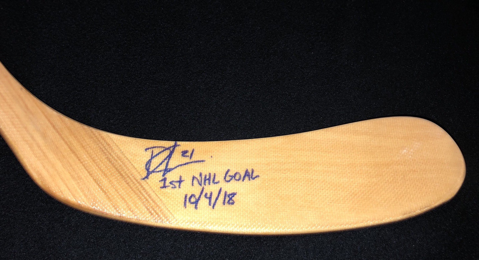 Dennis Cholowski Signed & Inscribed 1st NHL Goal & Dated Seattle Kraken Stick