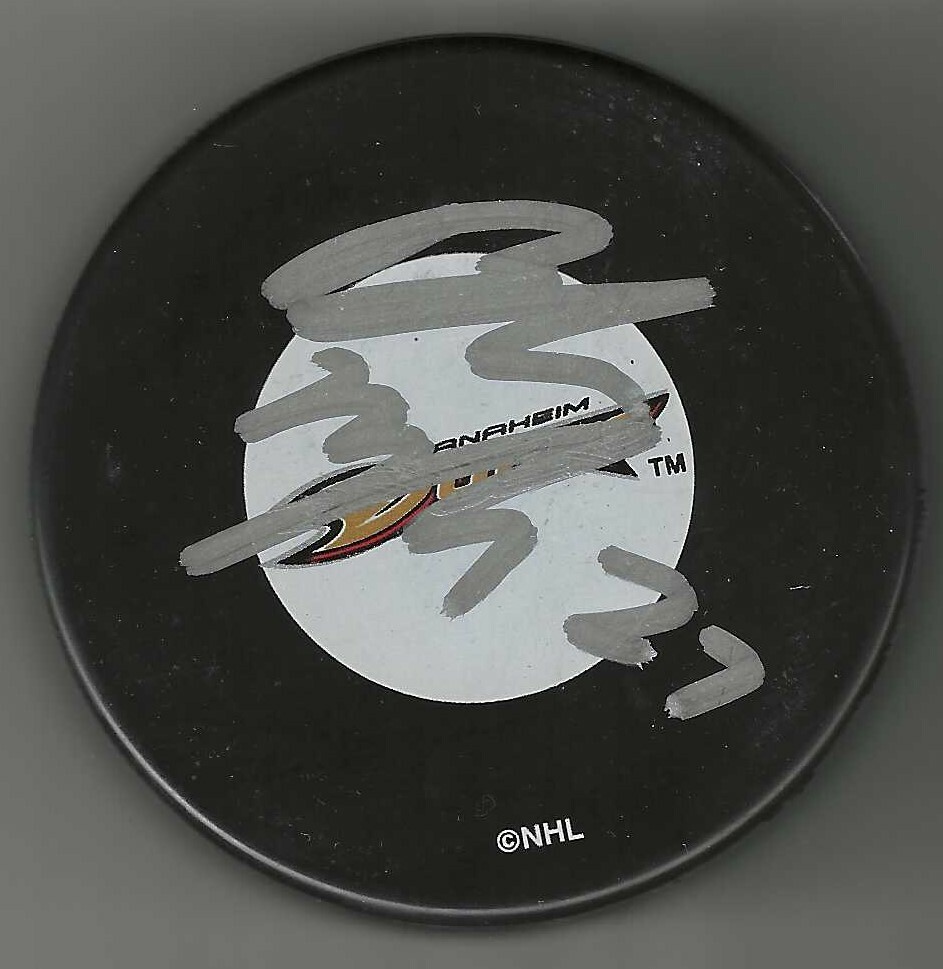Blake McLaughlin Signed Anaheim Ducks Puck Minnesota Golden Gophers