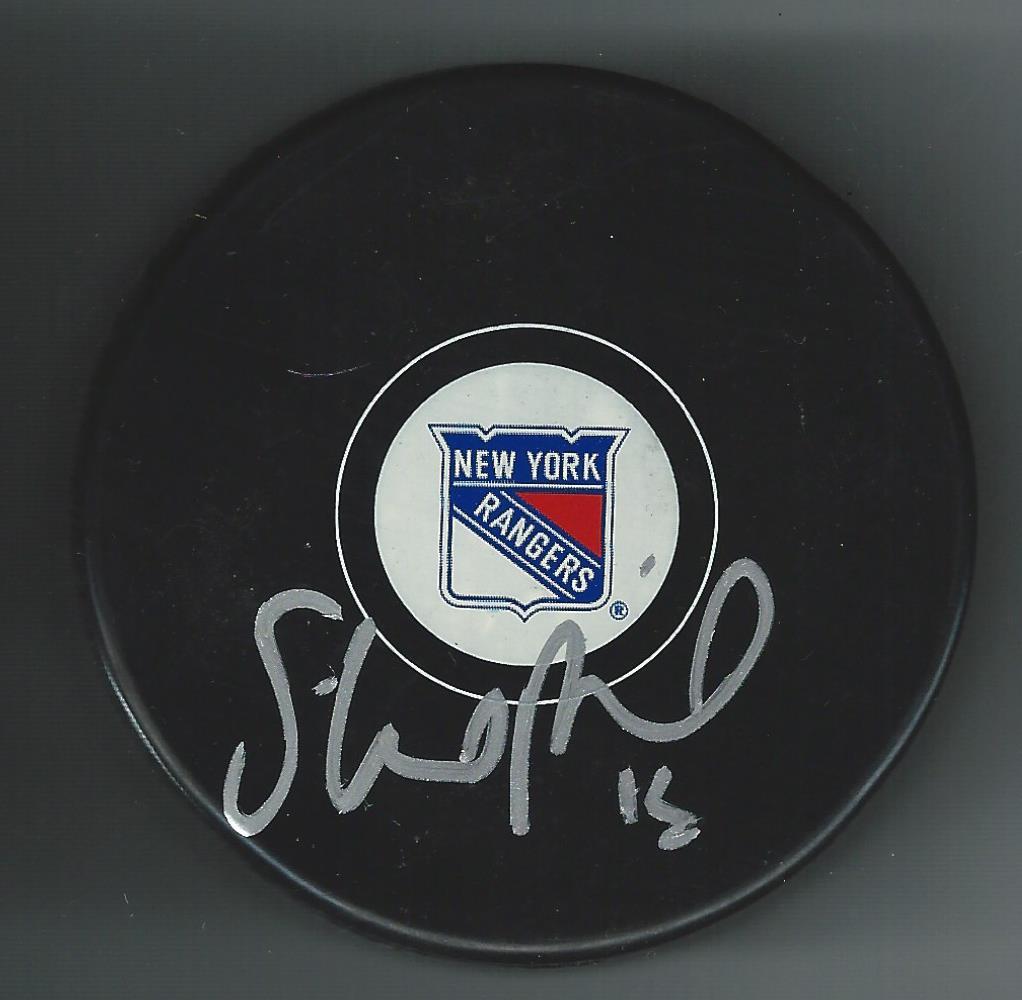 Steven Rice Signed New York Rangers Puck