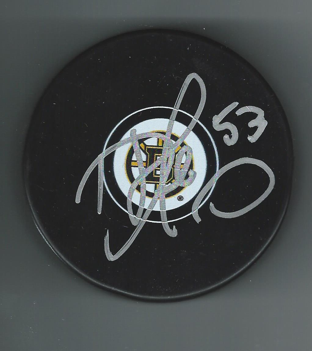 Derek Morris Signed Boston Bruins Puck