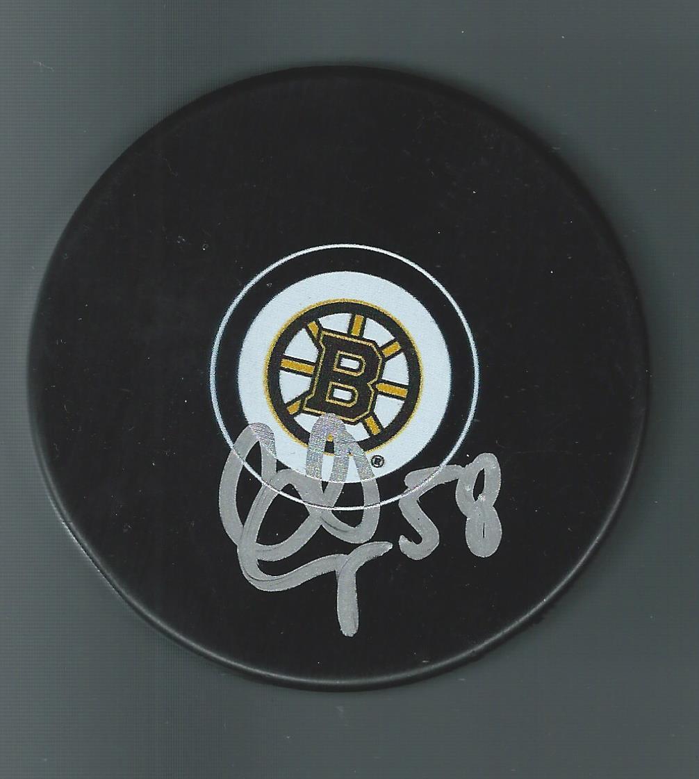 Carter Camper Signed Boston Bruins Puck