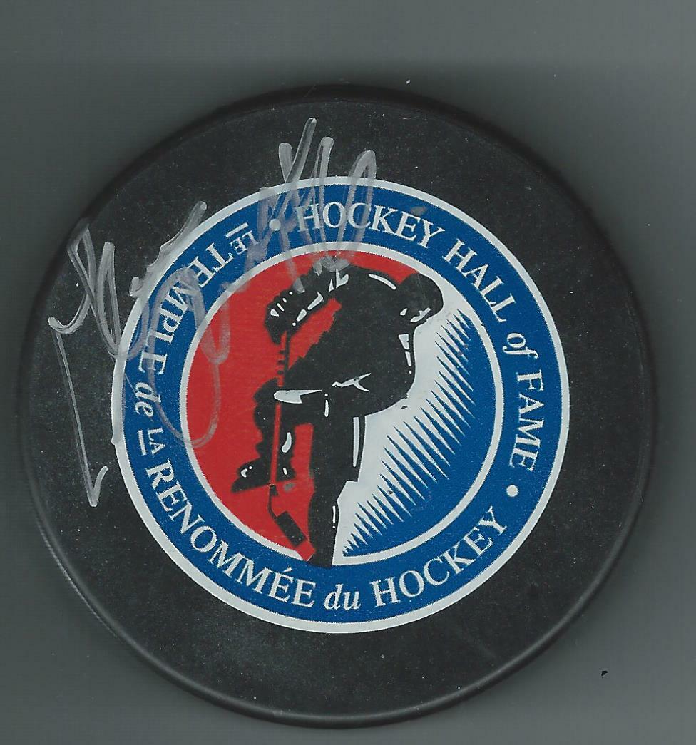 Glenn Anderson Signed Hockey Hall Of Fame Puck Edmonton Oilers New York Rangers