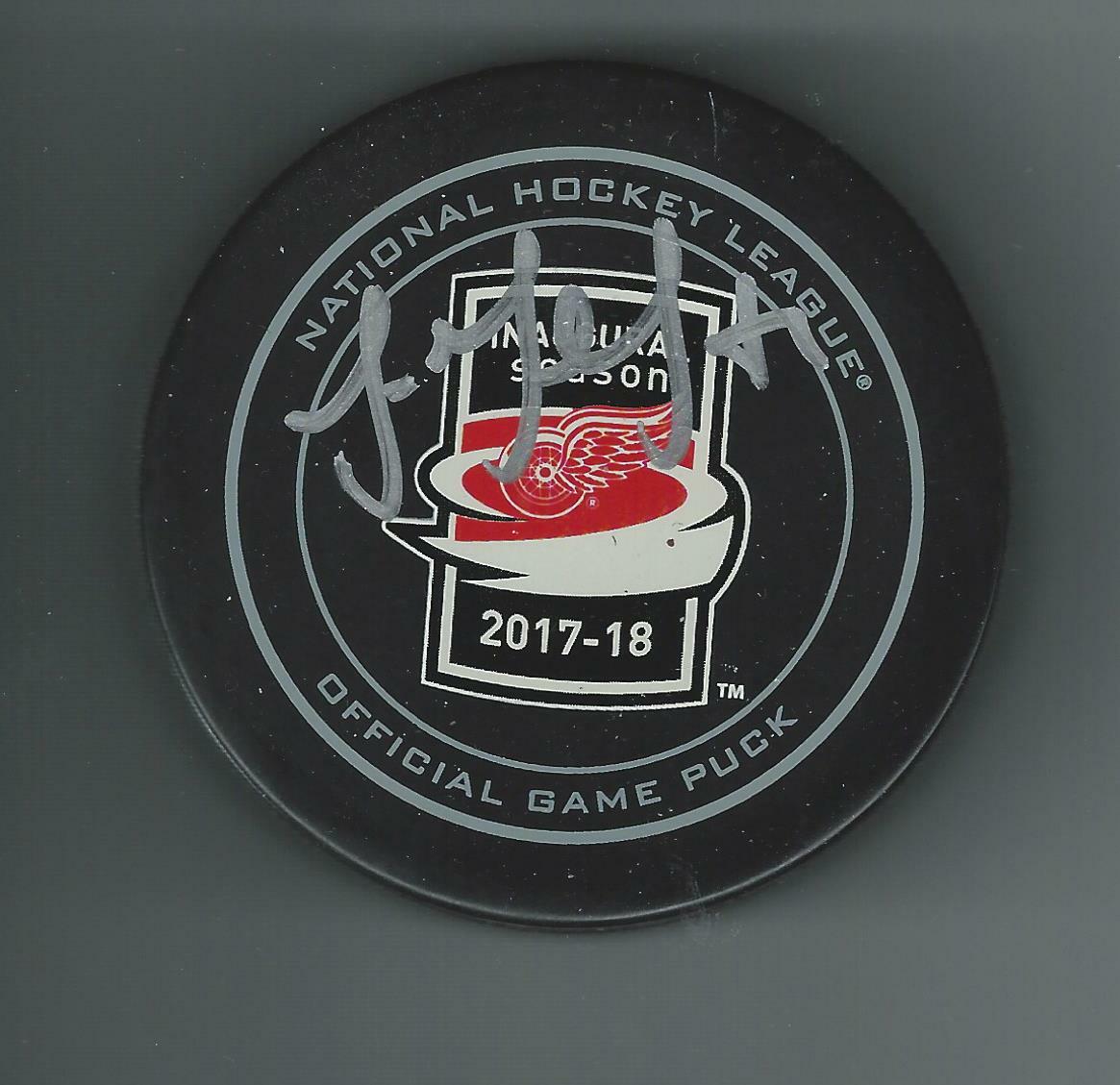 Luke Glendening Signed Detroit Red Wings Little Caesars Arena LCA Game Puck