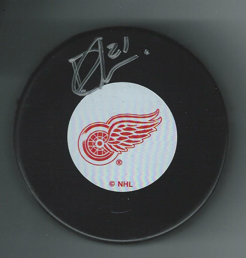 Dennis Cholowski Signed Detroit Red Wings Puck Seattle Kraken